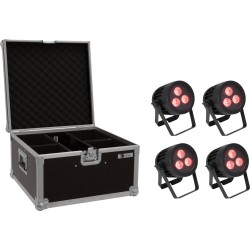 EUROLITE Set 4x LED IP PAR 3x9W SCL Spot + Case (20000845)