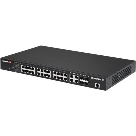 Edimax Pro GS-5424PLC V2 - Switch - Smart - 24 x 10/100/1000 (PoE+) + 4 x Kombi-SFP - an Rack montierbar - PoE+ (400 W)