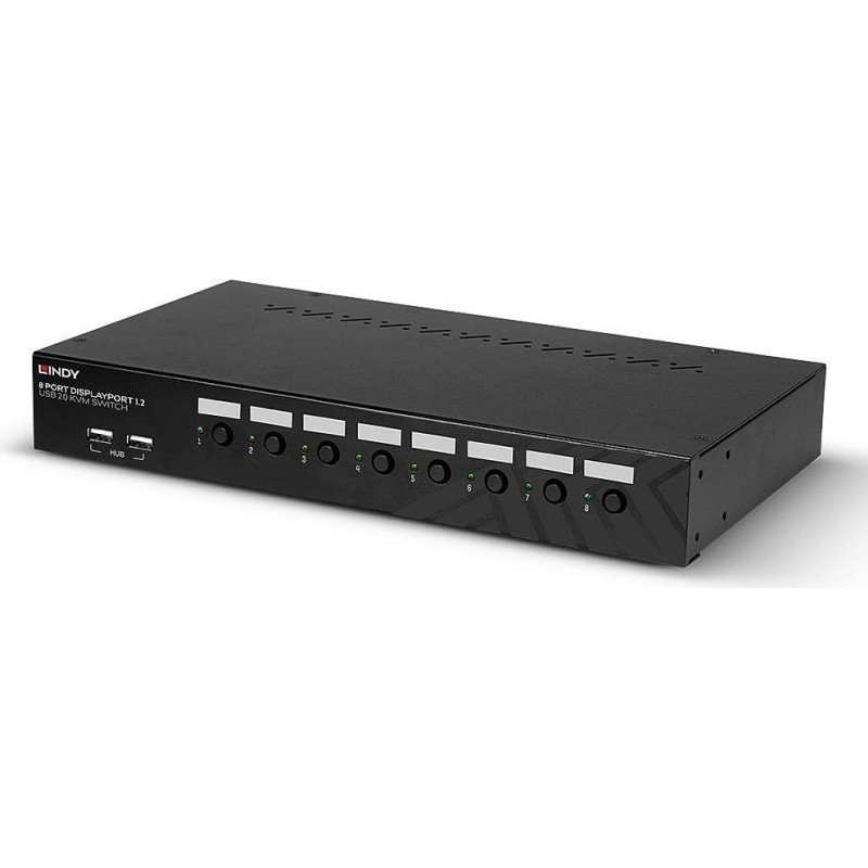 Lindy - KVM-/Audio-Switch - 8 x DisplayPort / Audio / USB - 1 lokaler Benutzer - an Rack montierbar