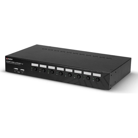 Lindy - KVM-/Audio-Switch - 8 x DisplayPort / Audio / USB - 1 lokaler Benutzer - an Rack montierbar
