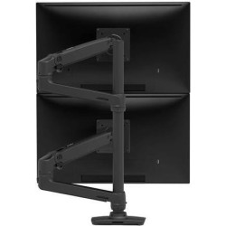 ERGOTRON LX Dual Monitor Arm in Schwarz - Monitor Tischhalterung mit patentierter CF-Technologie für 2 Bildschirme bis 101,60cm