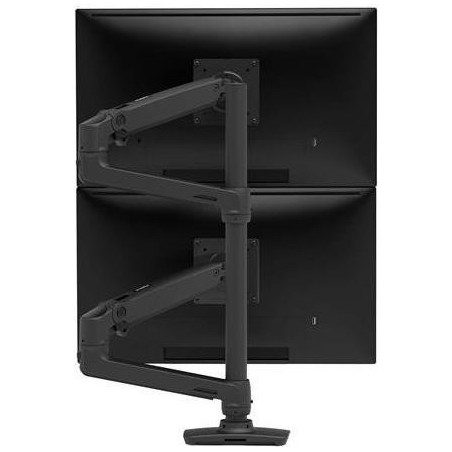 ERGOTRON LX Dual Monitor Arm in Schwarz - Monitor Tischhalterung mit patentierter CF-Technologie für 2 Bildschirme bis 101,60cm