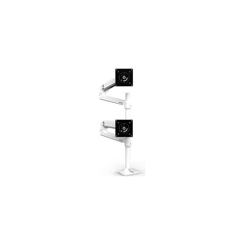 ERGOTRON LX Dual Monitorarm mit hoher Säule in Aluminium - Tischhalterung mit patentierter CF-Technologie für zwei Bildschirme