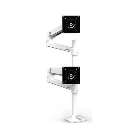 ERGOTRON LX Dual Monitorarm mit hoher Säule in Aluminium - Tischhalterung mit patentierter CF-Technologie für zwei Bildschirme