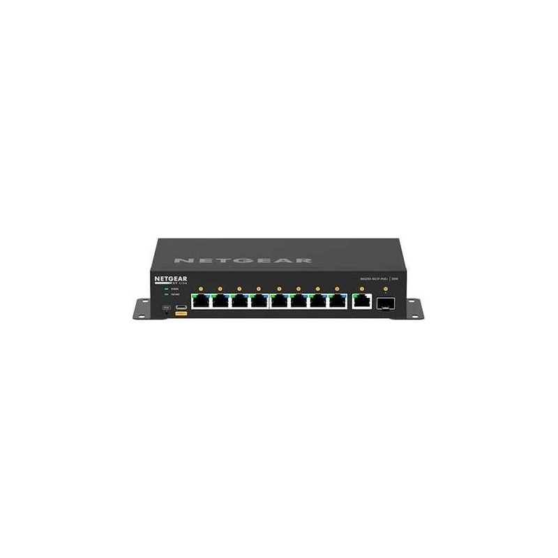 NETGEAR AV Line M4250-9G1F-PoE+ - Switch - L3 - managed - 8 x 10/100/1000 (8 PoE+) + 1 x 10/100/1000 + 1 x Gigabit SFP - Seite-