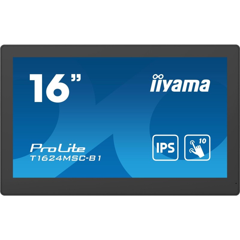 iiyama ProLite T1624MSC-B1, 39,6cm (15.6"), Projected Capacitive, 10 TP, Full HD, USB, Kit (USB), schwarz Touchmonitor (rahmenl