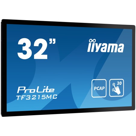 iiyama ProLite TF3215MC-B2, 24/7, 80cm (31,5''), Projected Capacitive, Full HD, Kit (USB), schwarz Touchmonitor (rahmenlos, ope