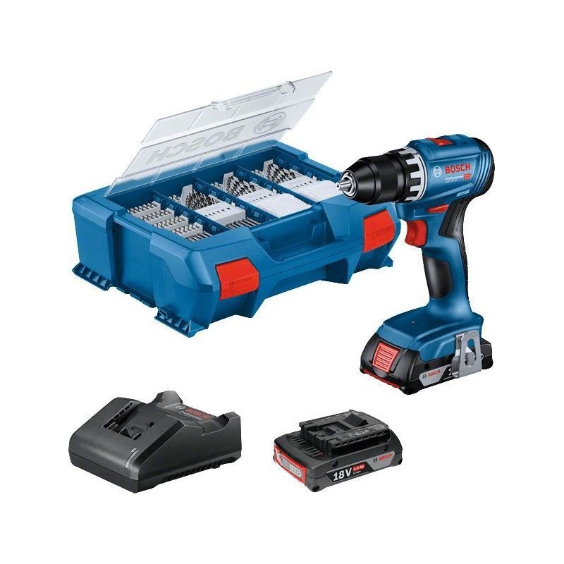 Bosch GSR 18V-45 PROFESSIONAL - Bohrer/Schrauber - schnurlos - 2 Geschwindigkeiten - Bohrfutterschlüssel 13 mm - 45 N m - 2 Akk