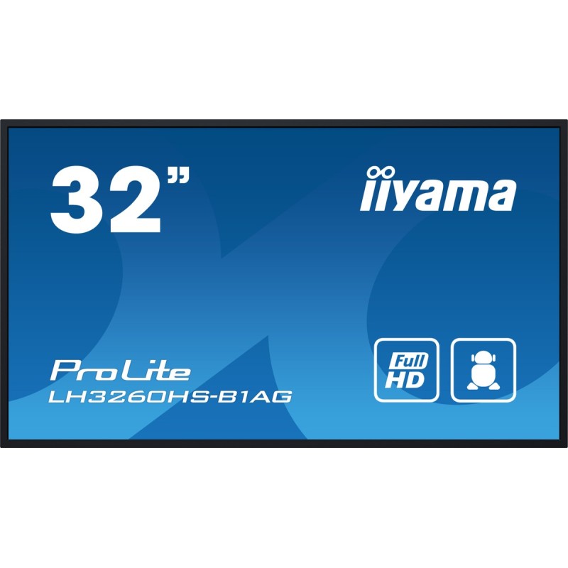 iiyama ProLite LH3260HS-B1AG, 80cm (31,5''), Full HD, USB, RS232, Ethernet, WLAN, Android, Kit (RS232), schwarz TFT Monitor, 16