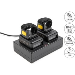DeLOCK Ringbarcode Scanner 1D und 2D mit 2,4 GHz oder Bluetooth - Tragbares Barcodelesegerät - 1D/2D - CMOS - Codabar - Code 12