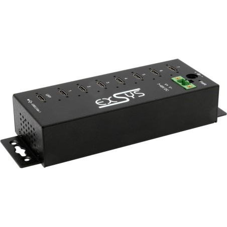 EXSYS GmbH Managed 7-Port USB 3.2 Gen 1 Metall HUB, 7x USB-C, 15KV ESD (EX-1537HMVS)
