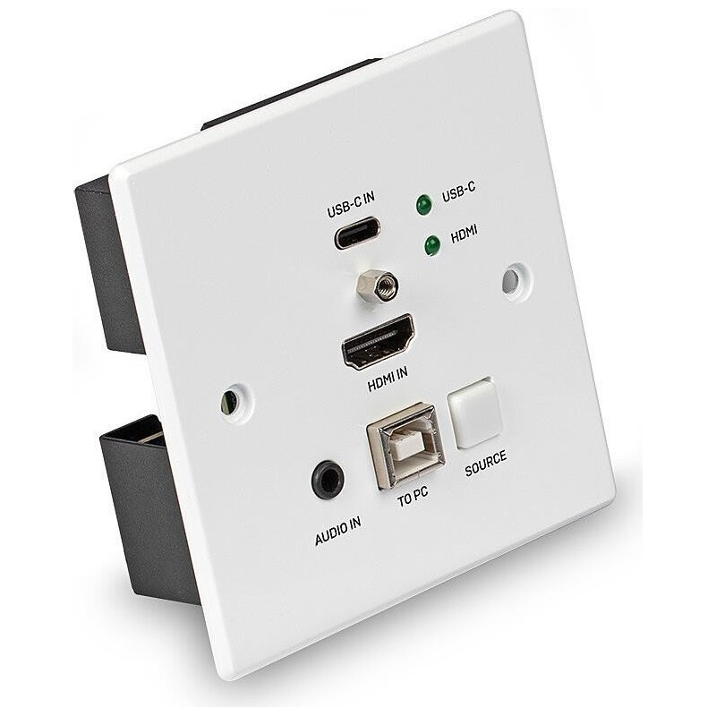 Lindy 150m Cat.6 HDMI 4K60 & Type C HDBaseT UK Wall Plate KVM Extender - Transmitter (38387)