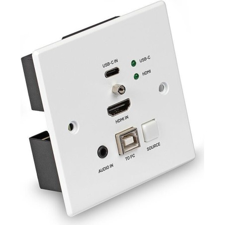 Lindy 150m Cat.6 HDMI 4K60 & Type C HDBaseT UK Wall Plate KVM Extender - Transmitter (38387)