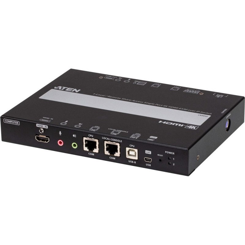 ATEN CN9850 - KVM-Switch - Fernzugriff über einen einzelnen Port, 4K, HDMI - 4 x KVM port(s) - 1 lokaler Benutzer - an Rack mon