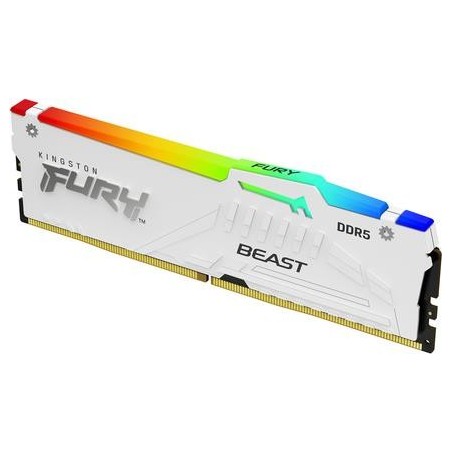 Kingston FURY Beast RGB - DDR5 - Modul - 16GB - DIMM 288-PIN - 3000 MHz / PC5-48000 - CL36 - on-die ECC - weiß (KF560C36BWE2A-1