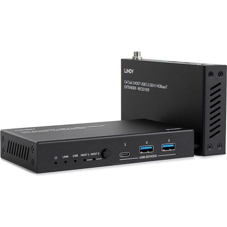 Lindy 100m Cat.6A 2 Host USB 3.2 Gen 1 HDBaseT Extender (43421)