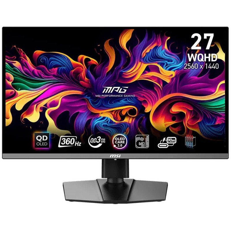MSI MPG 271QRXDE QD-OLED Gaming-Monitor 67.3 cm (26.5 Zoll), schwarz, WQHD, QD-OLED, Adaptive-Sync, USB-C, 360Hz Panel (9S6-3CD