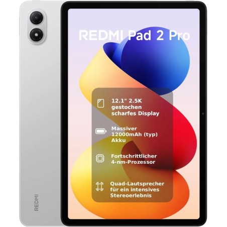 Xiaomi Redmi Pad 2 Pro 8/256GB WiFi Silver Tablet - 12.1" WQXGA 120Hz Snapdragon Android 15 (VHU6249EU)