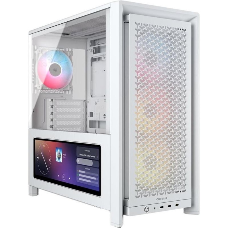 CORSAIR Geh Midi FRAME 4000D LCD RS ARGB Mid-Tower, White (CC-9011327-WW)
