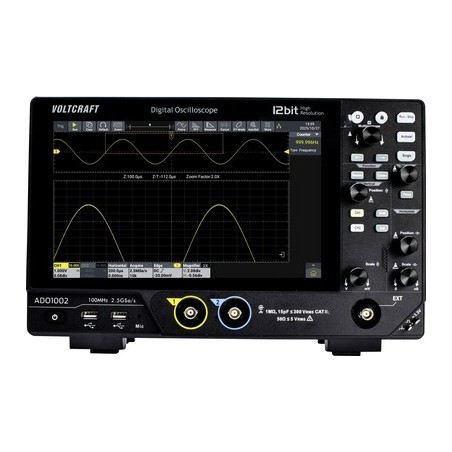 Voltcraft ADO-1002 Digital-Oszilloskop 100 MHz 2,5 GSa/s 250 Mpts 12 Bit DSO
