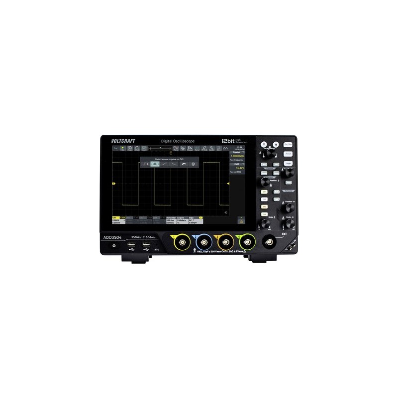 Voltcraft ADO-3504 Digital-Oszilloskop 350 MHz 2,5 GSa/s 250 Mpts 12 Bit 4-Kanal DSO