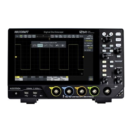 Voltcraft ADO-3504 Digital-Oszilloskop 350 MHz 2,5 GSa/s 250 Mpts 12 Bit 4-Kanal DSO