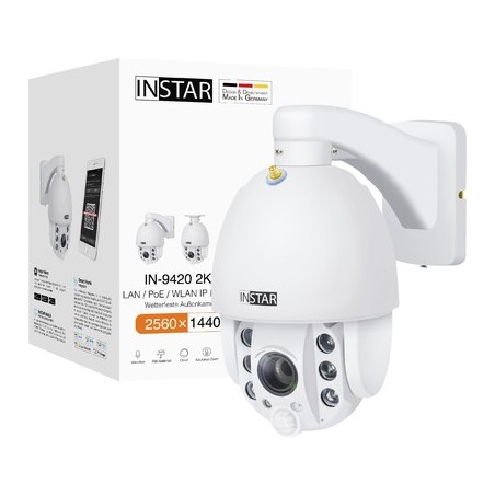 INSTAR IN-9420 2K+ 14092 IP-Überwachungskamera LAN WLAN PoE 2560x1440 Pixel PTZ