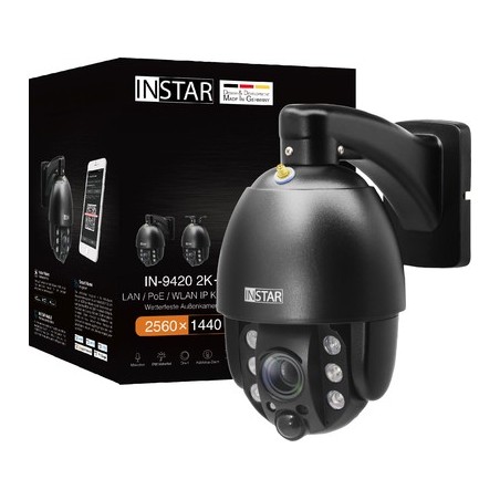 INSTAR IN-9420 14091 2K+ PTZ IP-Überwachungskamera schwarz WLAN LAN PoE 2560x1440 Pixel IP66
