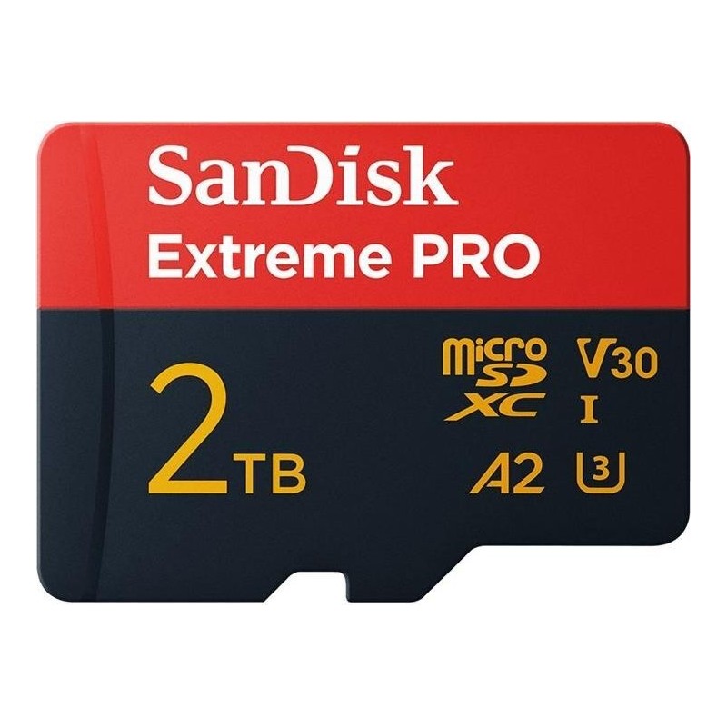 SanDisk Extreme Pro - Flash-Speicherkarte (SD-Adapter inbegriffen) - 2TB - A2 / Video Class V30 / UHS-I U3 - microSDXC UHS-I (S