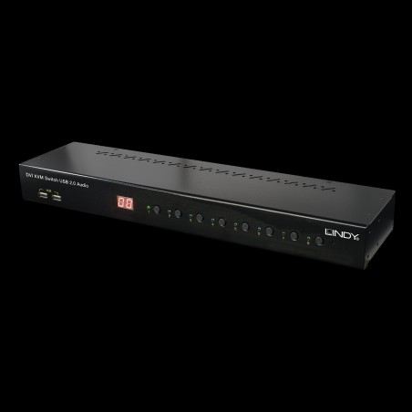Lindy KVM Switch Pro USB2.0 Audio DVI-I - KVM-/Audio-/USB-Switch - USB - 8 x KVM/Audio/USB - 1 lokaler Benutzer - Desktop (3931