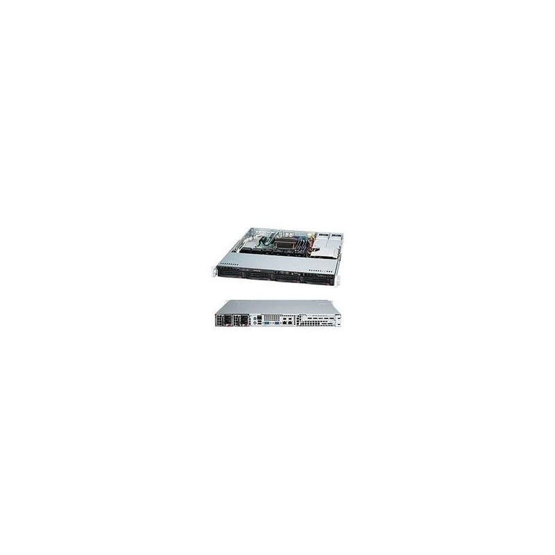 Super Micro Supermicro SC813M FTQC-R407CB - Rack-Montage 1U - ATX - SATA/SAS - Hot-Swap 400 Watt - Schwarz (CSE-813MFTQC-R407CB