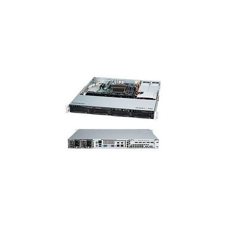 Super Micro Supermicro SC813M FTQC-R407CB - Rack-Montage 1U - ATX - SATA/SAS - Hot-Swap 400 Watt - Schwarz (CSE-813MFTQC-R407CB