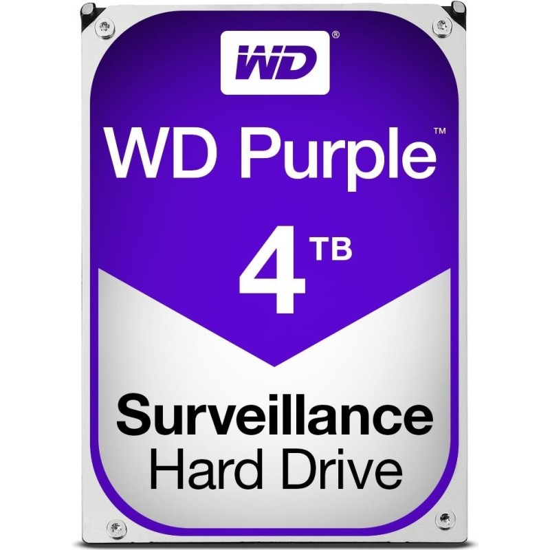 WD Purple Surveillance Hard Drive WD40PURZ - Festplatte - 4 TB - intern - 8.9 cm (3.5") - SATA 6Gb/s - 5400 U/min - Puffer: 64