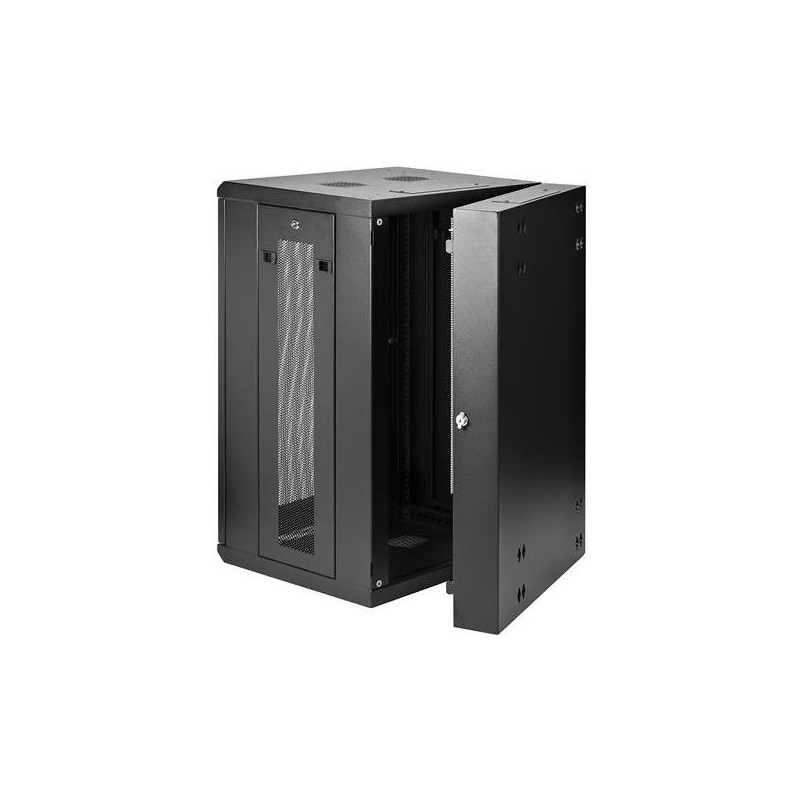 StarTech.com 18HE 48,30cm (19") Wand Netzwerkschrank - 40,5cm tiefes, mit Scharnieren versehenes, abschließbares IT/Netzwerk r