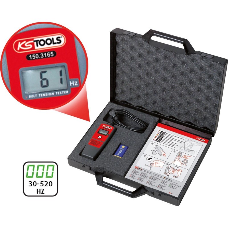 KS TOOLS Elektronischer Riemenspannungs-Prüfer HZ (150.3165)