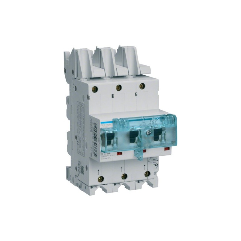 Hager HTS390E. Anzahl der Pole: 3P. AC Eingangsspannung: 230-400 V, Nominale Stromabgabe: 100 A (HTS390E)