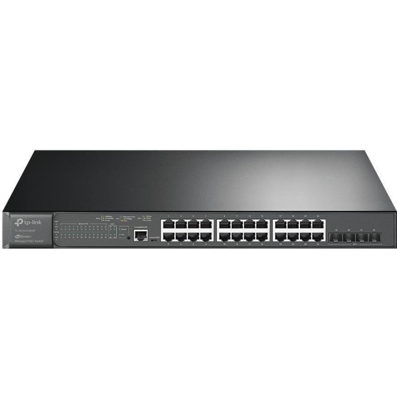 TP-Link SG3400 JetStream Rackmount Gigabit Managed Switch, 24x RJ-45, 4x SFP+, 384W PoE+ (SG3428XMP)