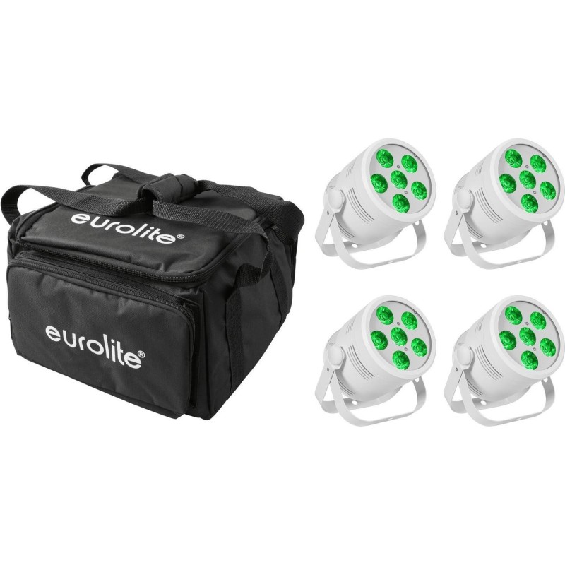 EUROLITE Set 4x LED Silent Par 6 QCL Floor ws + Soft-Bag (20000958)