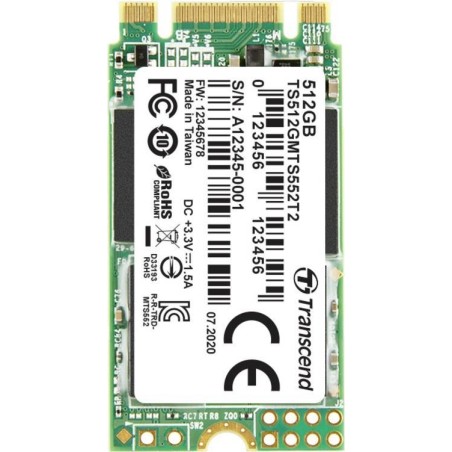 Transcend MTS552T2 - SSD - 512 GB - intern - M.2 2242 (doppelseitig) (M.2 2242 (doppelseitig)) - SATA 6Gb/s (TS512GMTS552T2)