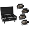 EUROLITE Set 4x LED CLS-18 QCL RGB/WW 18x7W + Flightcase mit Rollen (20001036)
