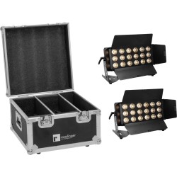 EUROLITE Set 2x LED CLS-18 QCL RGB/WW 18x7W + Flightcase (20001035)