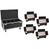 EUROLITE Set 4x Multiflood IP 18x10W RGBW Wash CRMX + Case mit Rollen (20001033)
