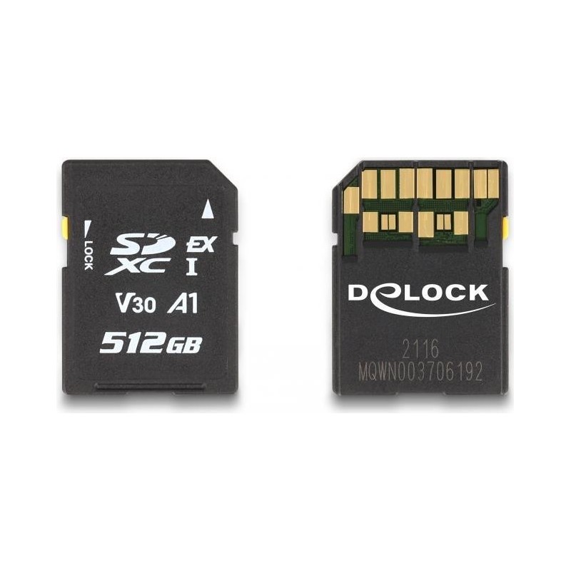 Delock - Flash-Speicherkarte - 512 GB - Video Class V30 / UHS-I U3 - SD