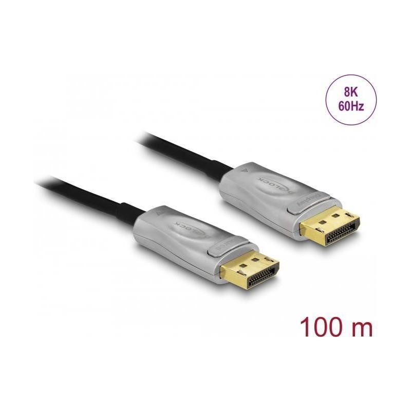Delock - DisplayPort-Kabel - DisplayPort (M) eingerastet zu DisplayPort (M) eingerastet - DisplayPort 1.4 - 100 m - halogenfrei