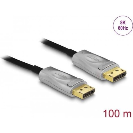 Delock - DisplayPort-Kabel - DisplayPort (M) eingerastet zu DisplayPort (M) eingerastet - DisplayPort 1.4 - 100 m - halogenfrei