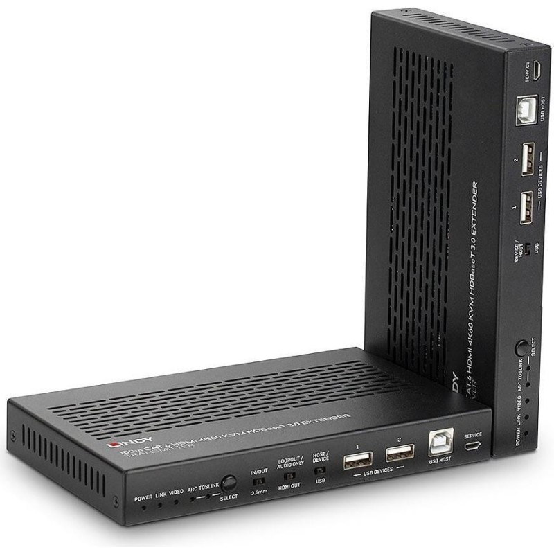 LINDY Extender - Erweiterung für Video/Audio - RS-232, USB2.0, HDMI, HDBaseT 3.0 - über CAT 6a - bis zu 100 m (38344)