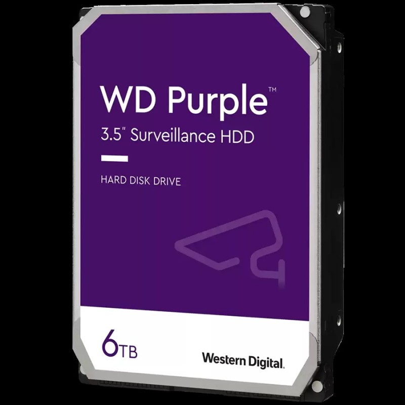 WD Purple WD64PURZ - Festplatte - 6TB - Überwachung - intern - 3.5" (8,9 cm) - SATA 6Gb/s - 5400 U/min - Puffer: 256MB (WD64PUR
