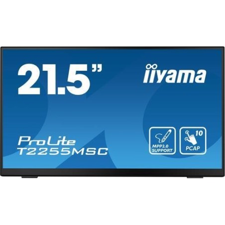 iiyama ProLite T2255MSC-B1, 54,6cm (21.5"), Projected Capacitive, 10 TP, Full HD, USB, Kit (USB), schwarz Touchmonitor (16:9),