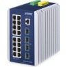 PLANET IP30 Industrial L3 16-Port Managed Gigabit Ethernet (10/100/1000) Aluminium - Blau (IGS-6325-16T4X)