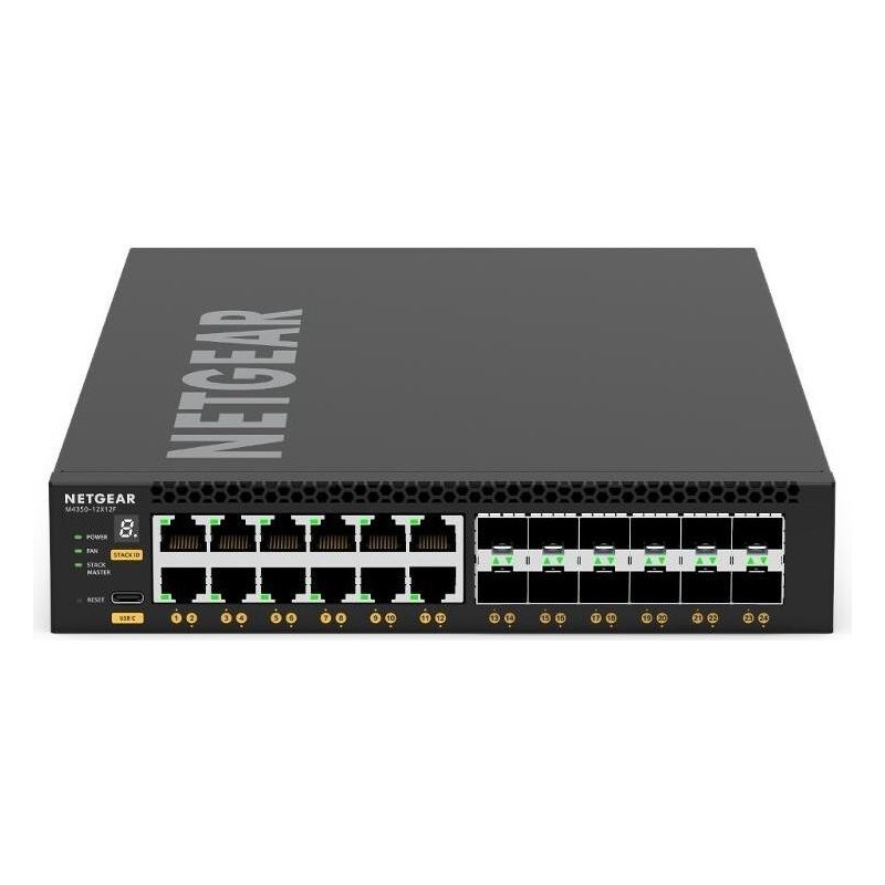 Netgear AVoIP M4350 Rackmount 10G Managed Switch, 12x RJ-45, 12x SFP+ (XSM4324-100NES)